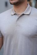 Erkek Yakalı Kagi Kumaş Kısa Kollu T-shirt resmi